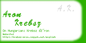 aron krebsz business card